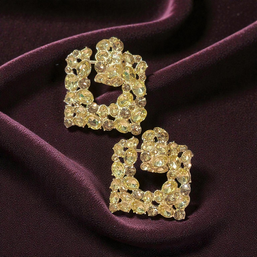 Elegant Gold-Tone Crystal Earrings
